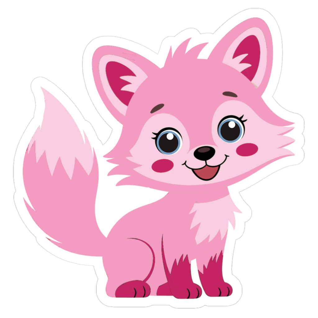 cute pink fox sticker