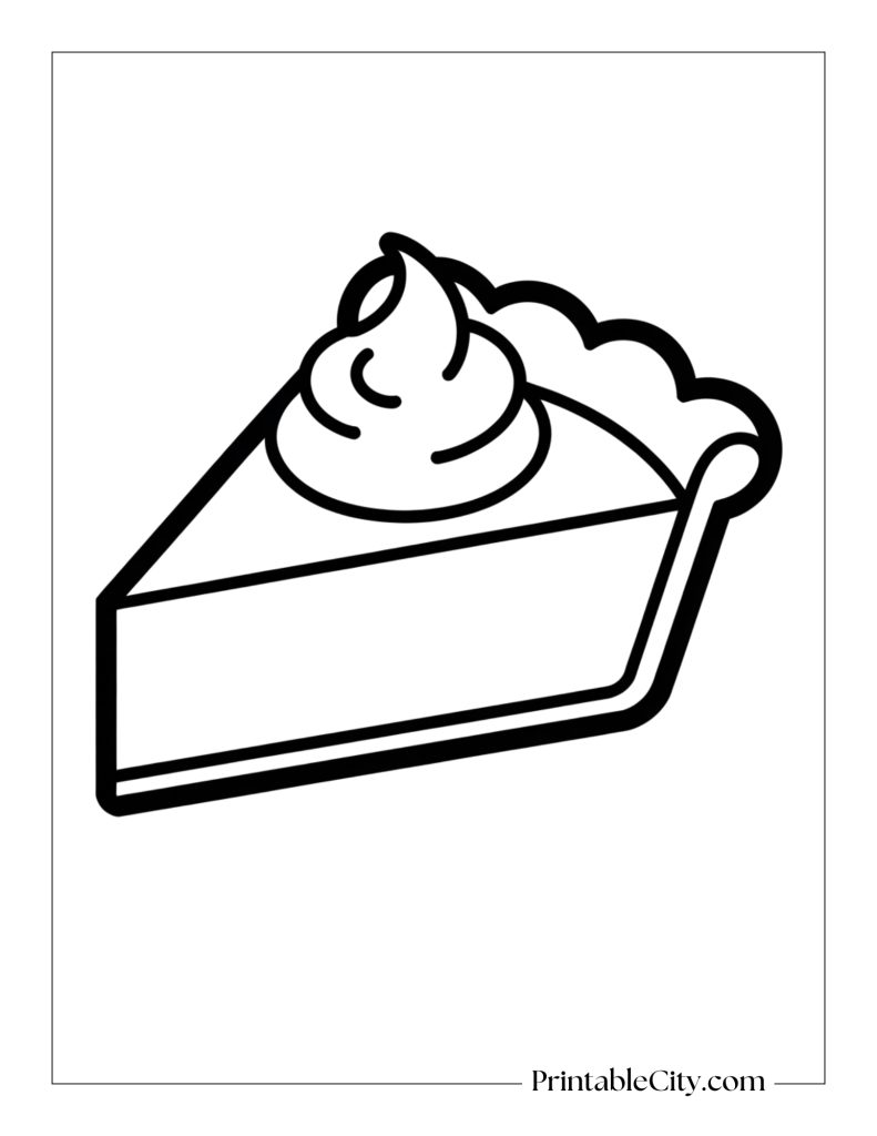 slice of pumpkin pie coloring page