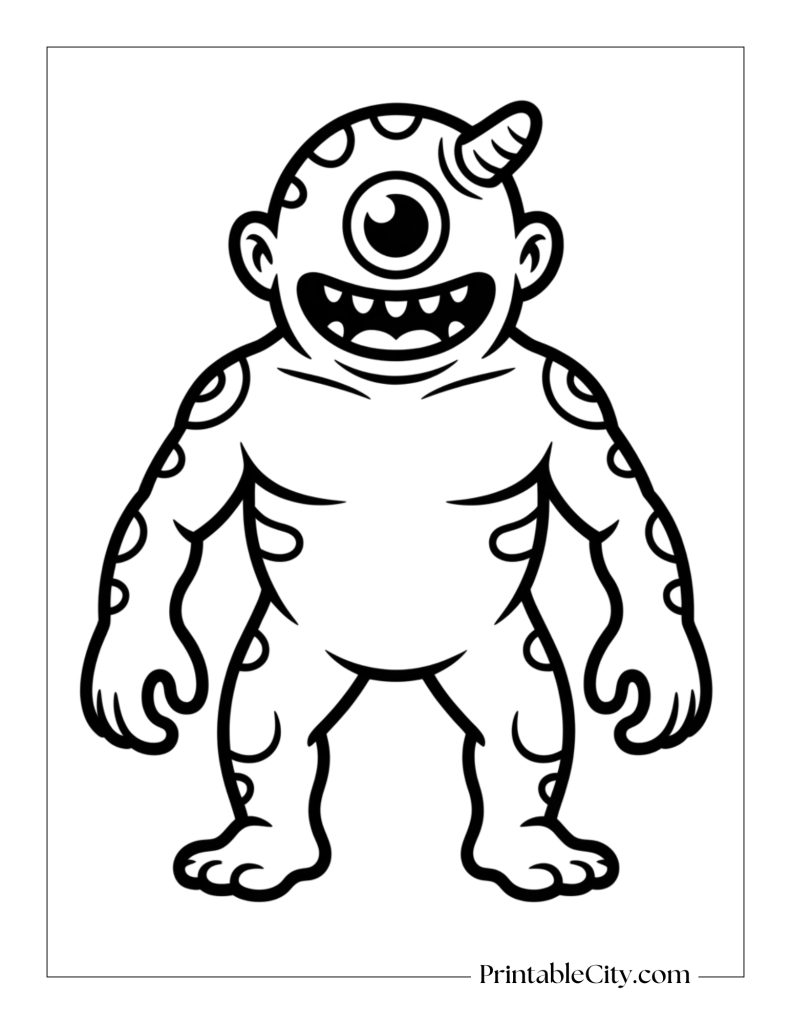 Cyclops monster coloring page