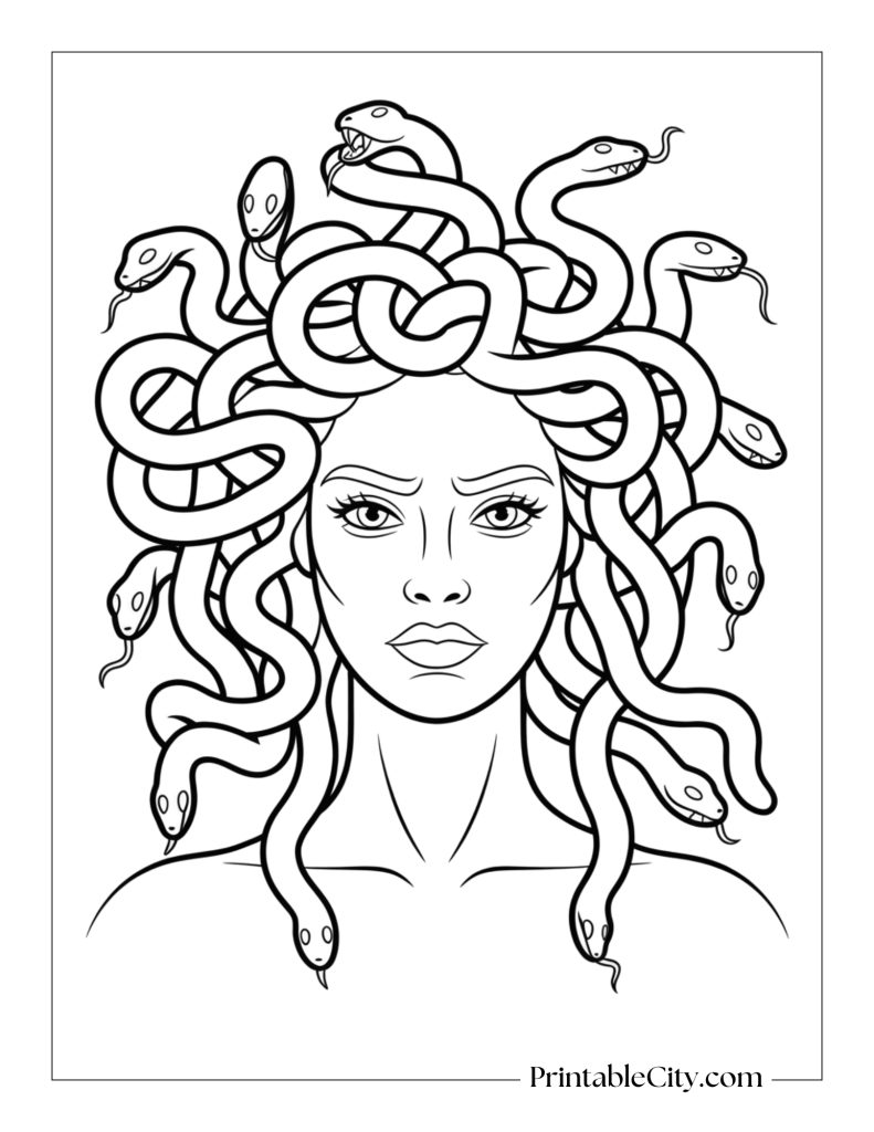 Medusa - monster coloring page