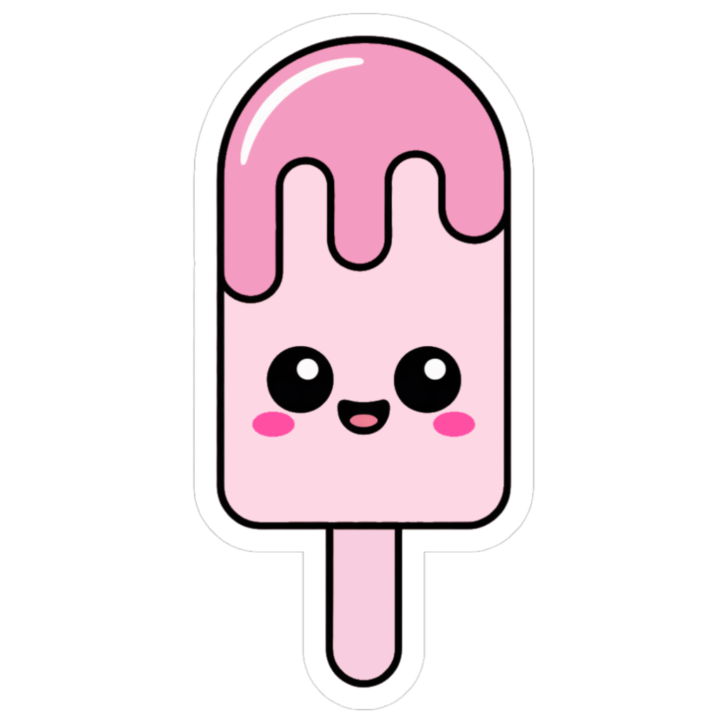 Cut pink ice lolly printable sticker