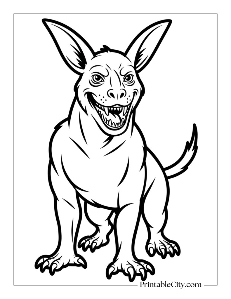 Chupacabra  monster coloring page