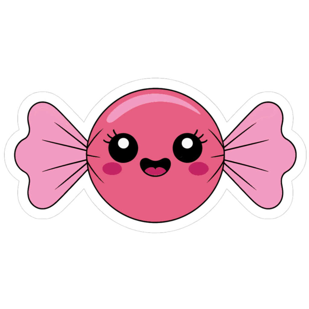 cute candy wrapper pink printable sticker