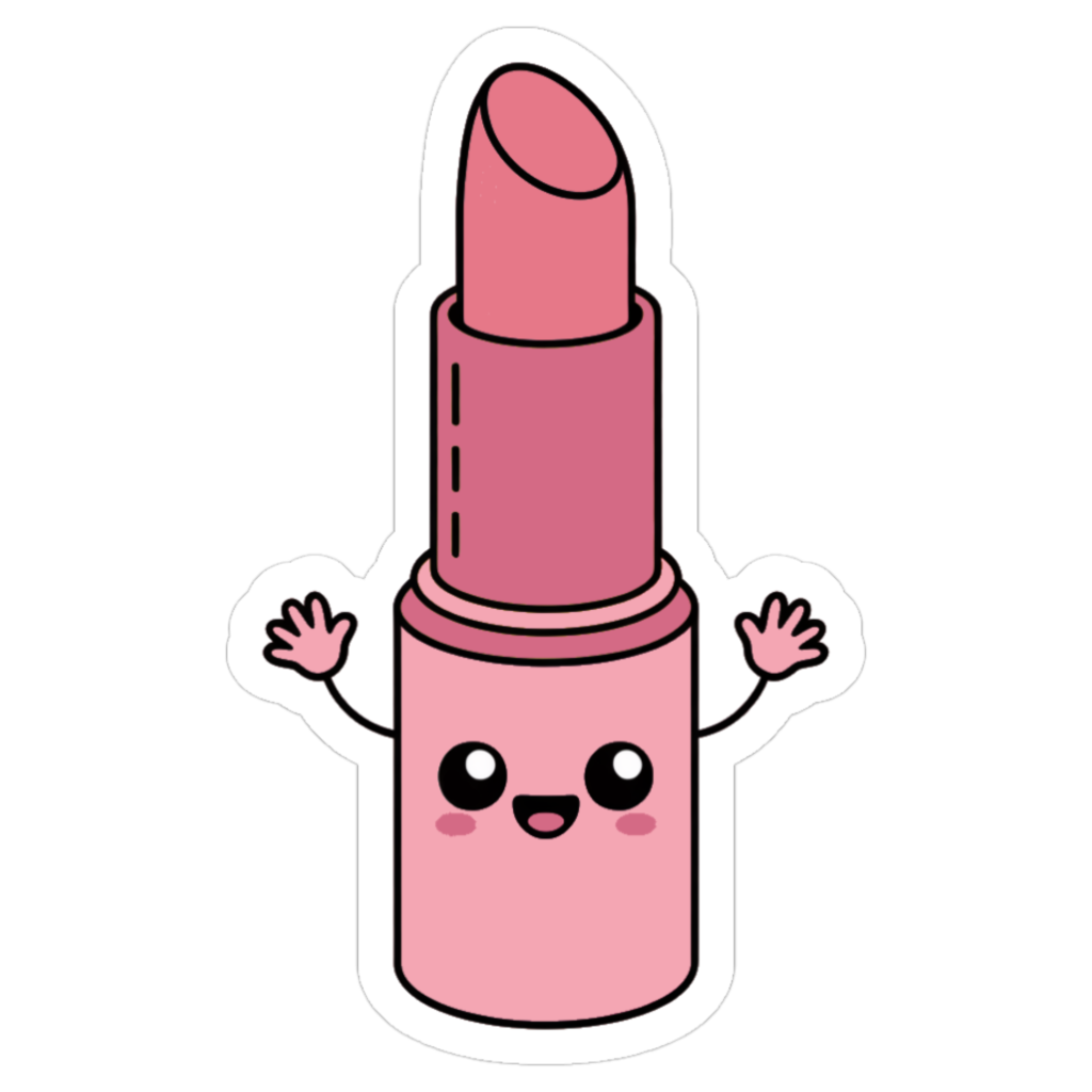 cute pink lipstick sticker