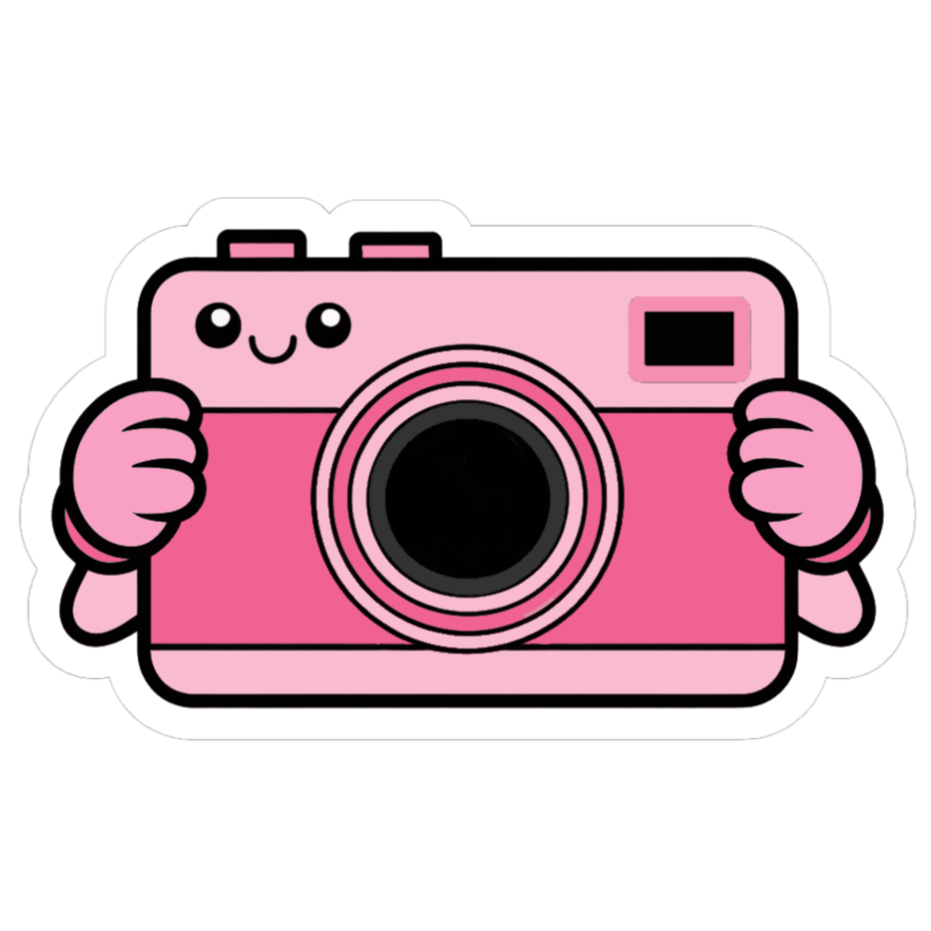cute pink camera sticker