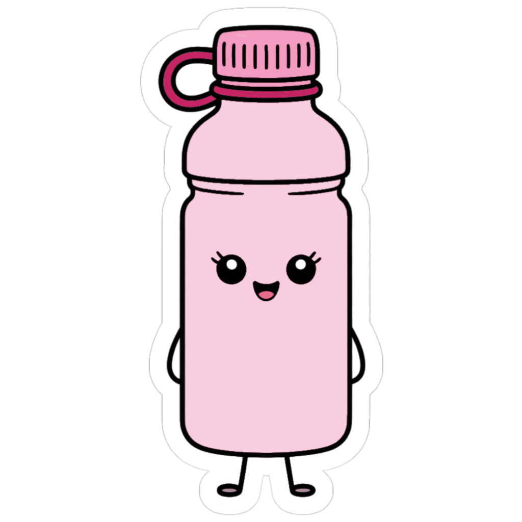 cute pink water bottle sticker