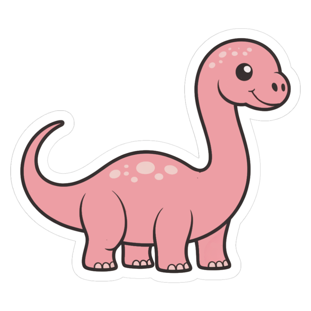cute pink dinosaur sticker
